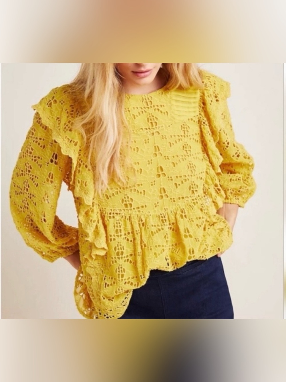 Anthropologie Clementine Eyelet Lace Blouse